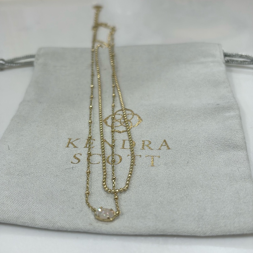 Kendra Scott Emilie Gold Multi Strand Necklace in Iridescent Drusy